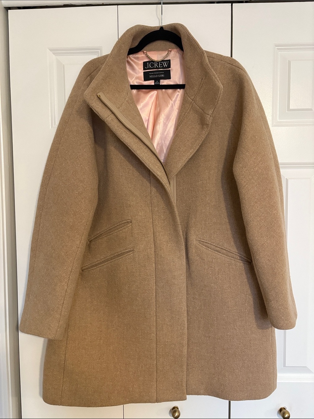 J. Crew Nello Gori Italian Stadium Wool Coat in Camel - Size 18